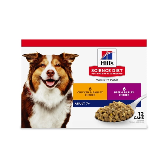 Hill's Science Diet Wet Dog Food Variety Pack for 7+ Senior Dogs, 13oz Can 12pk