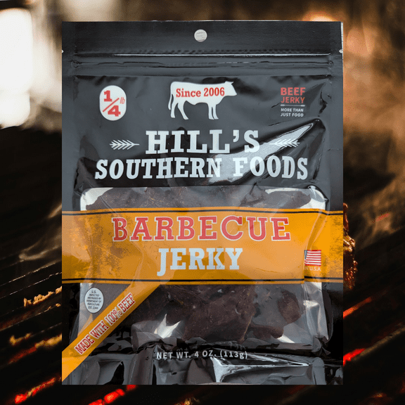 Hill's Southern Foods Savory Barbecue Jerky, Made With 100% Pure Beef