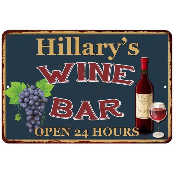 Hillary's Green Wine Bar Wall Decor Kitchen Gift 8x12 Metal 108120043822
