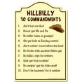 thumbnail image 1 of Hillbilly 10 Commandments Novelty Sign | Indoor/Outdoor | Funny Home Decor for Garages, Living Rooms, Bedroom, Offices | SignMission personalized gift, 1 of 5
