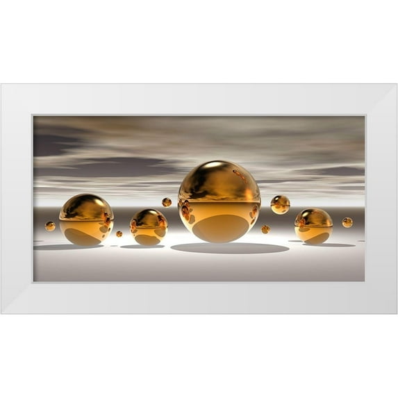Hillert, Peter 24x14 White Modern Wood Framed Museum Art Print Titled - Golden Bowl II