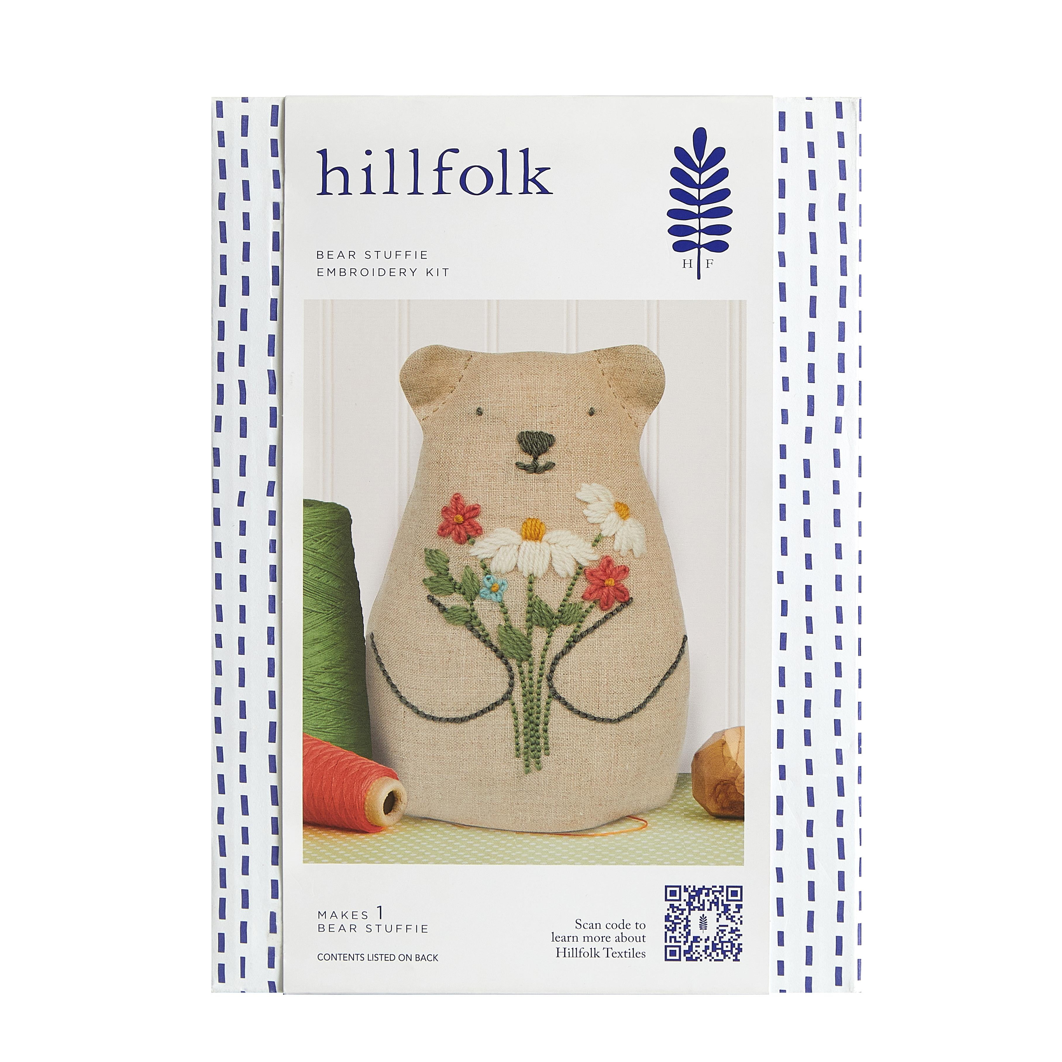 Hillfolk Brown Bear Embroidery Art & Craft Kit with High-Quality