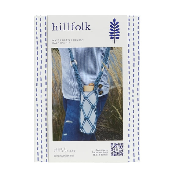 Hillfolk Macrame Bottle Craft Kit with Natural Twine and Decorative Beads