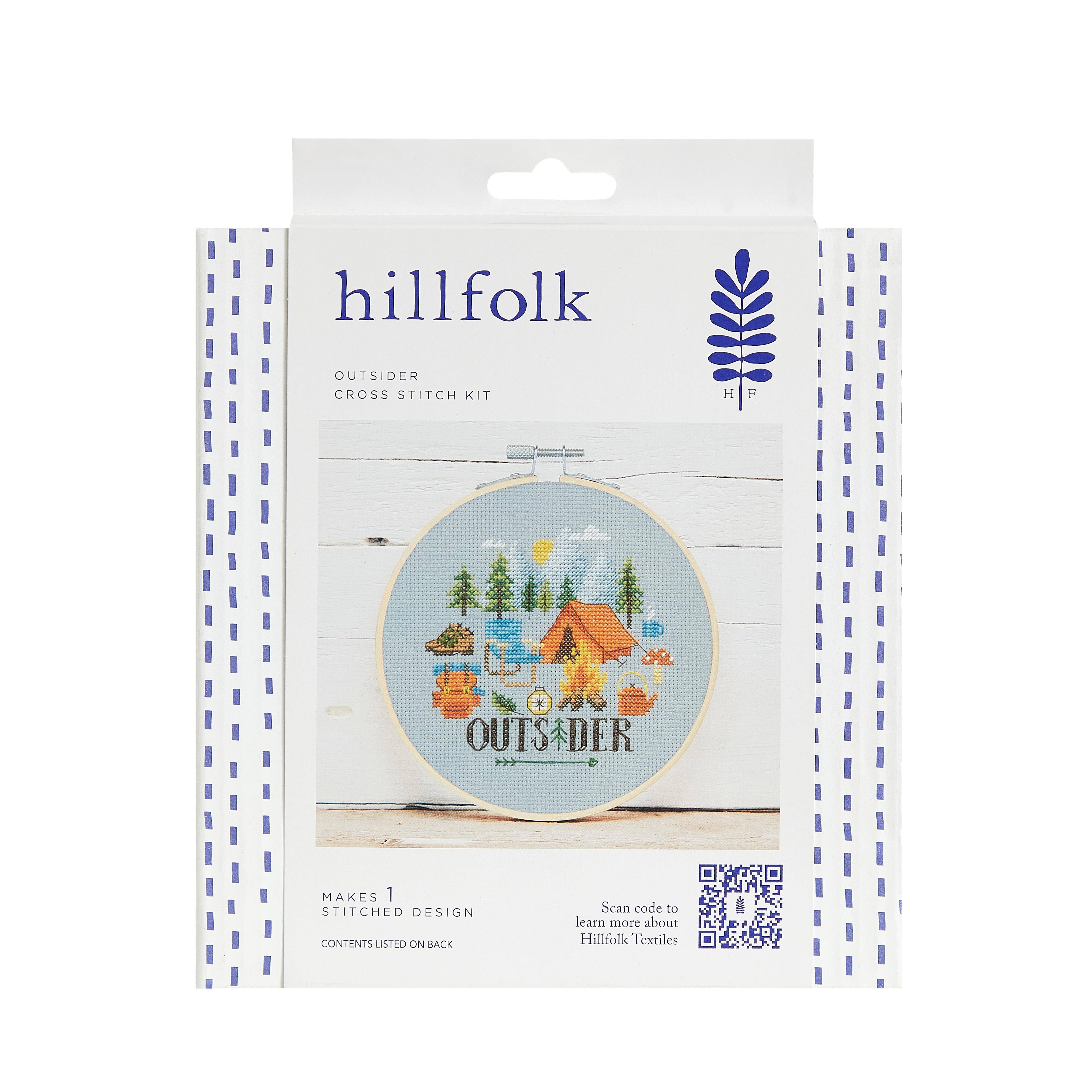 Hillfolk Outsider Multicolor Cross Stitch Kit for Beginners and