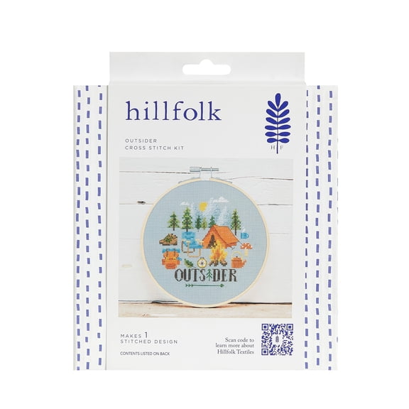 Hillfolk Outsider Multicolor Cross Stitch Kit for Beginners and Experts
