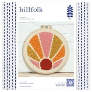 Hillfolk Punch Needle Sun Kit- Includes 8" Plastic Hoop, Printed Fabric, Yarn, Punch Needle Tool And Instructions. Makes On 8" Punch Needle Design.