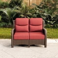 thumbnail image 1 of Hillga Wicker Outdoor Loveseat Sofa with Cushions for Backyard,Red, 1 of 8