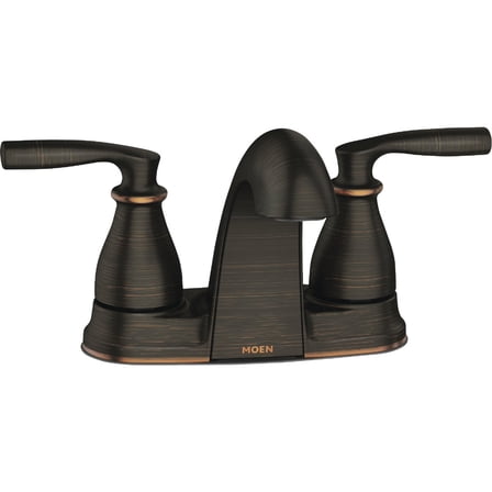 Moen 84532BRB Hilliard 2 Handle Centerset Lavatory Faucet Low Arc Spout, Mediterranean Bronze