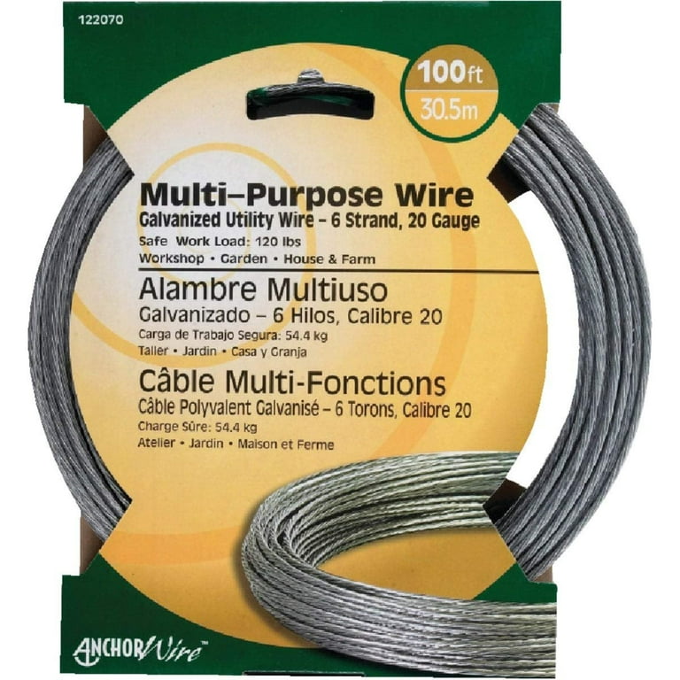Hillman 100 ft. L Galvanized Steel 20 Ga. Wire Hillman 100 ft. L Galvanized Steel 20 Ga. Wire
