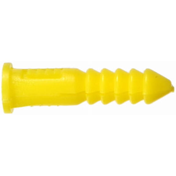 Hillman #4 - #6 - #8 Thread x 7/8 In. Yellow Ribbed Plastic Anchor (100-Count)