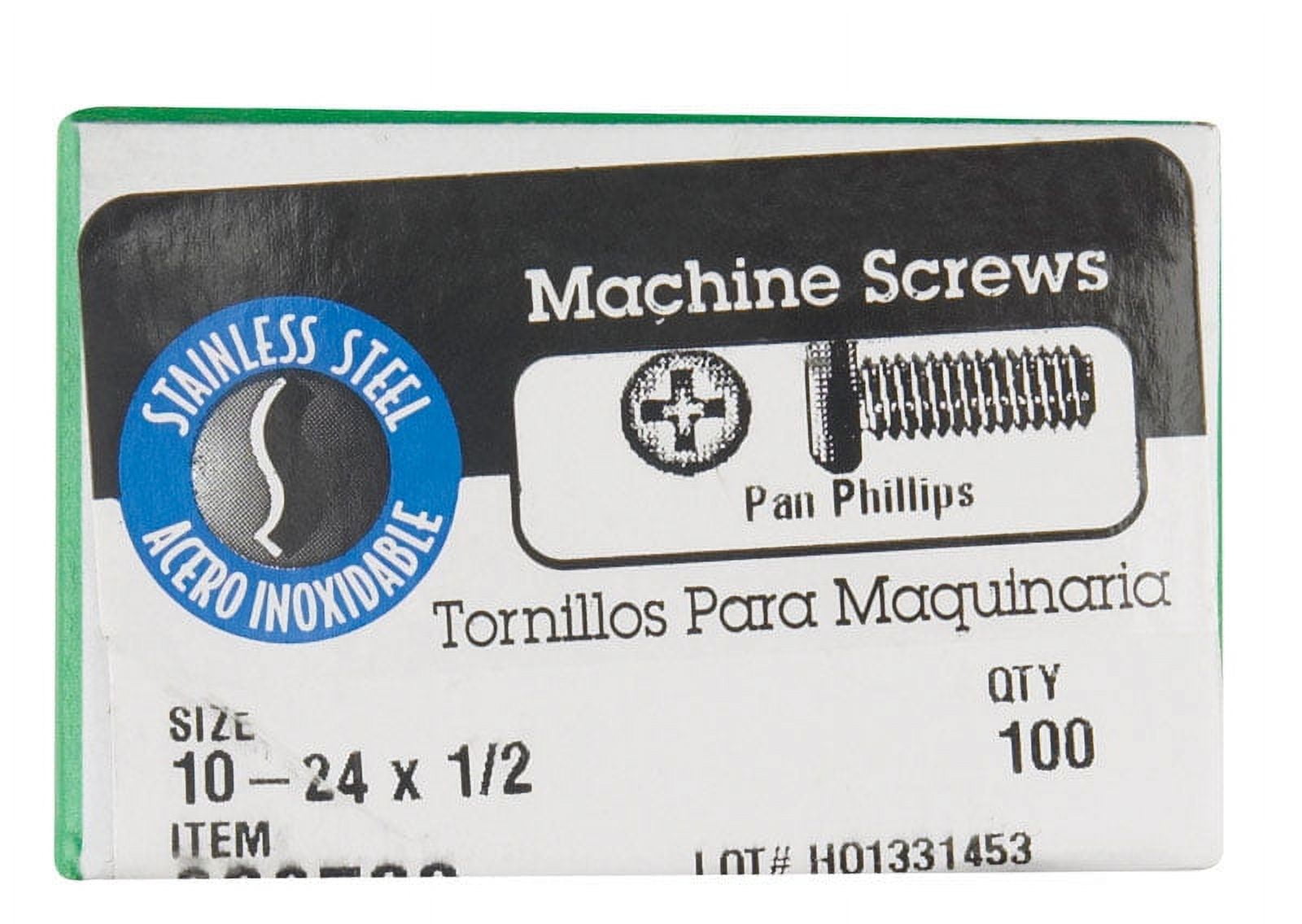 Hillman 0828500 Stainless Steel Machine Screws 10-24 x 1/2"