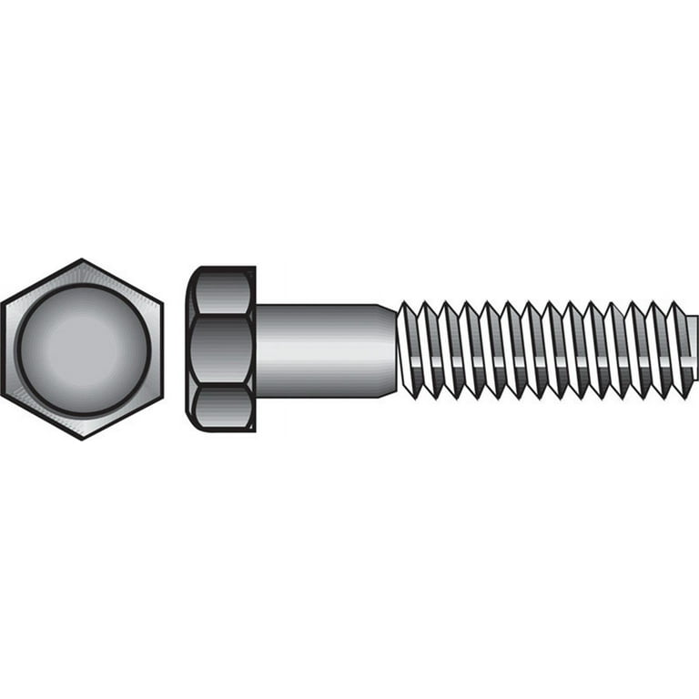 Hillman 1/4 in. D X 1-1/4 in. L Zinc Plated Steel Hex Bolt 100 pk Hillman 1/4 in. D X 1-1/4 in. L Zinc Plated Steel Hex Bolt 100 pk