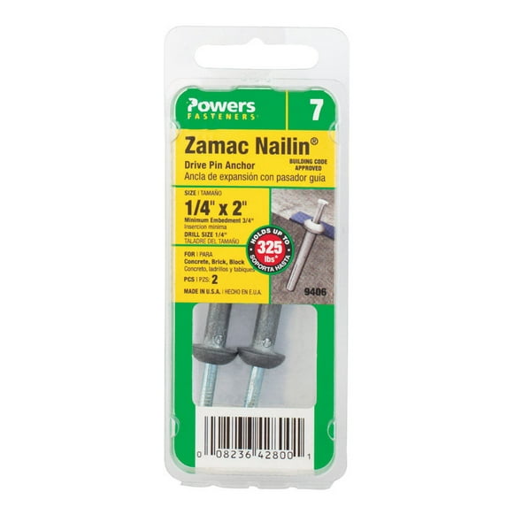 Hillman 9406 0.25 x 2 in. Ham Zamac Nailin Anchor- pack of 6