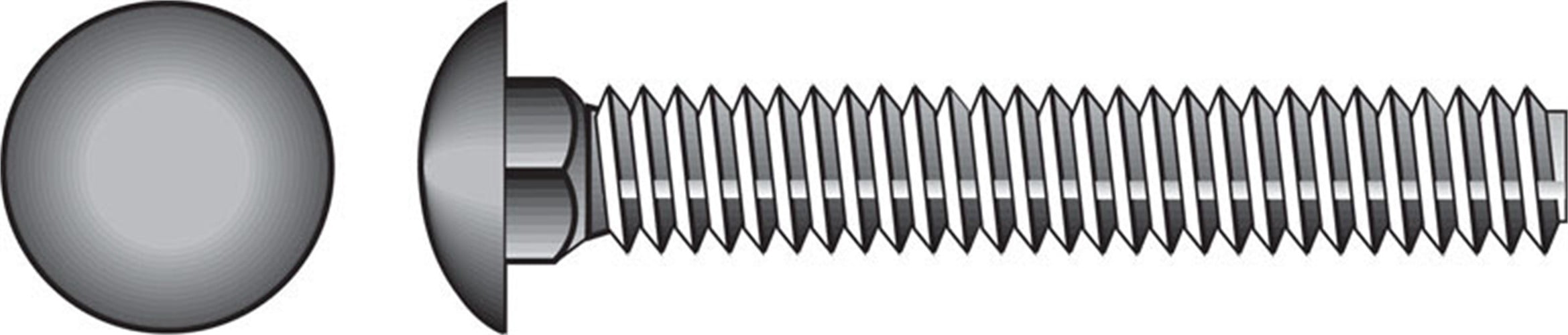 Hillman Carriage Bolt Zinc-Plated Steel - Rust Resistant - 100 Pack, 1/4 in x 1-1/2 in