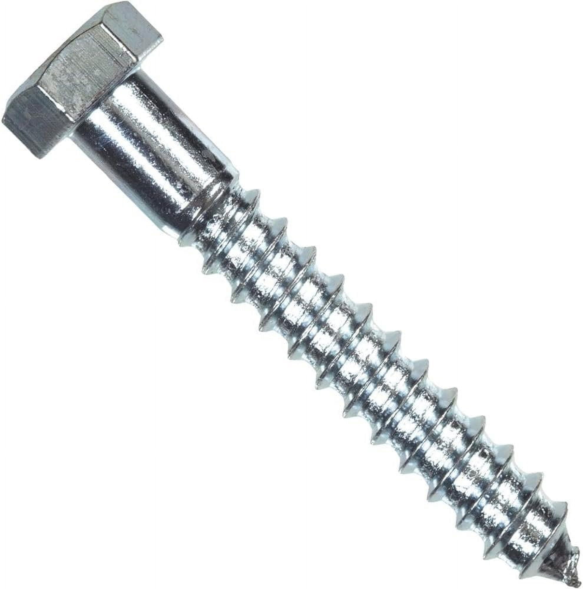 Hillman 1/4 in. x 3-1/2 in. L Hex Zinc-Plated Steel Lag Screw 100 pk — Construction & DIY Use, Standard Hardware Spec