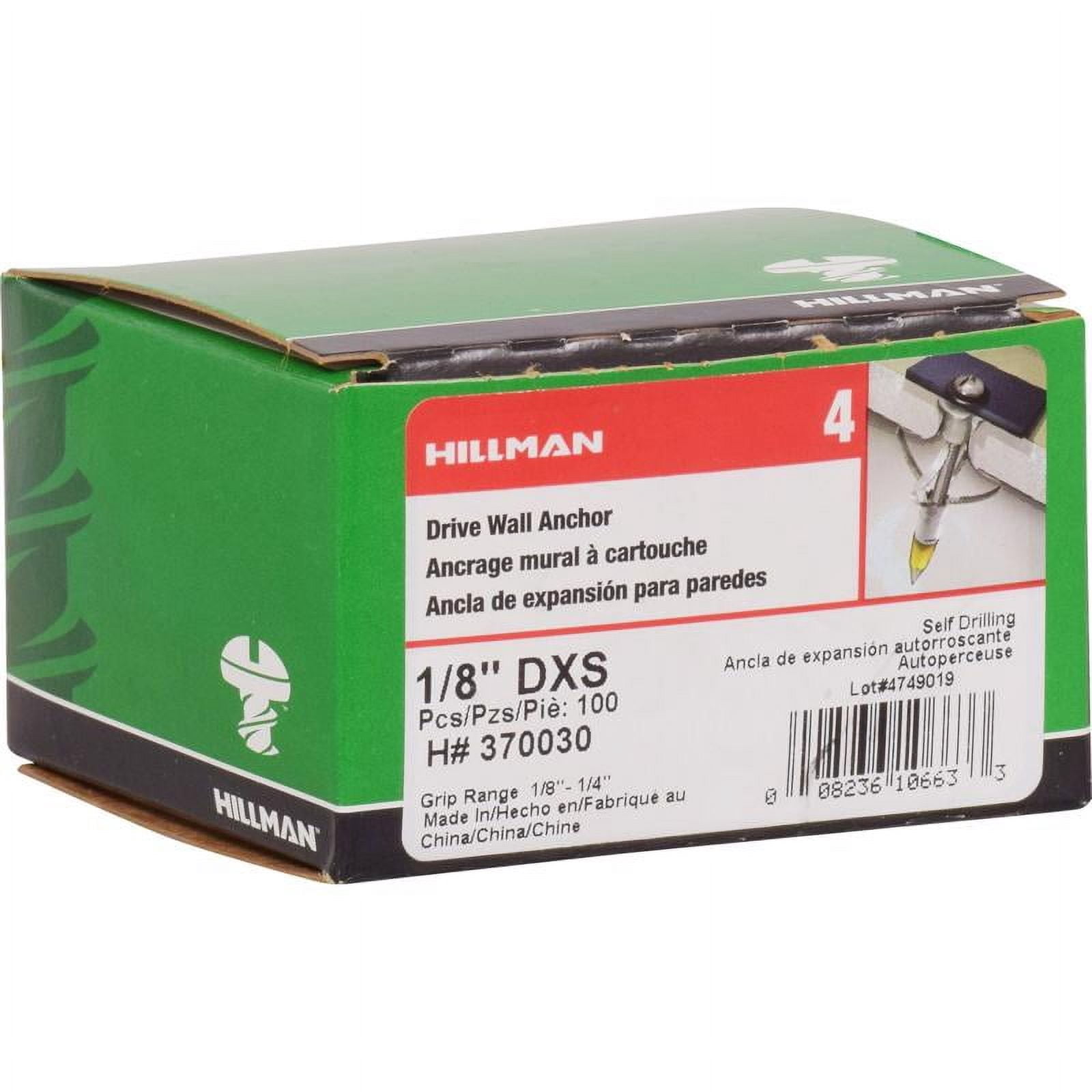 Hillman  Drive Wall Anchors  1/8 X-Short  100 pk