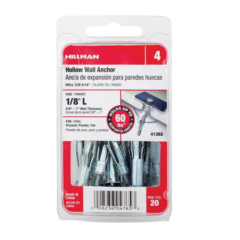 Hillman 1/8 in. Dia. x 1/8 Long in. L Metal Pan Head Hollow Wall Anchors 20 pk