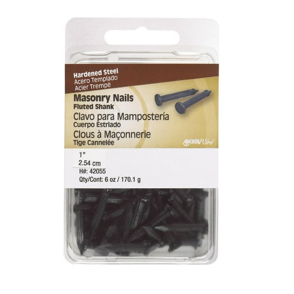 Hillman Masonry Nails 1 " Fluted Steel Card 6 Oz Pack of 5