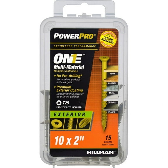 Hillman 116800 Multi-Material Screw POWERPRO ONE No. 10 X 2" L Star Flat Head Bronze