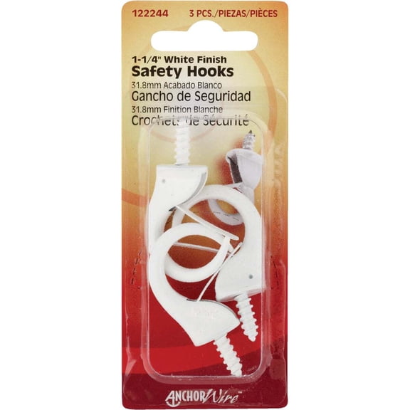 Hillman 1.25 in. Anchor Wire Spring Safety Hook, White