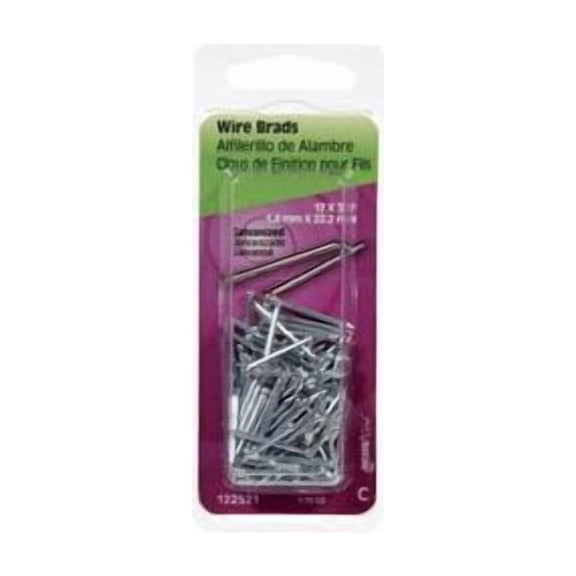 Hillman 122521 Wire Brad Nail, 7/8 in, Steel, Galvanized