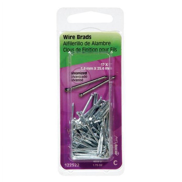 Hillman 122522 Wire Brad Nail, 1 in, Steel, Galvanized