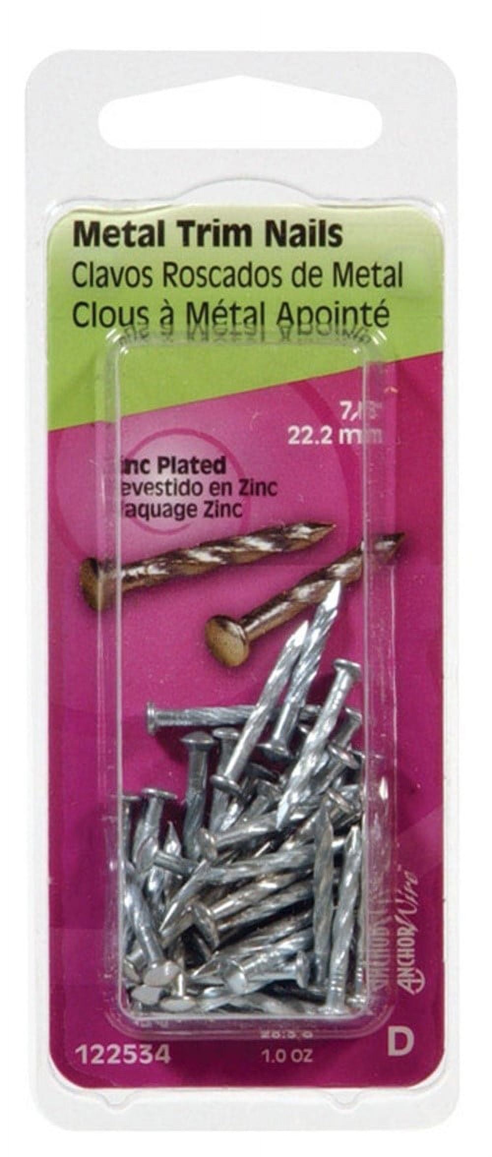 Hillman 7/8 in. Trim Zinc-Plated Steel Nail Flat Head Hillman 7/8 in. Trim Zinc-Plated Steel Nail Flat Head