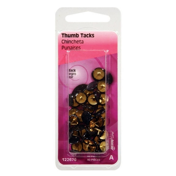 HILLMAN Anchor Wire 0.375 in. L Black Steel Thumb Tacks 40 pk