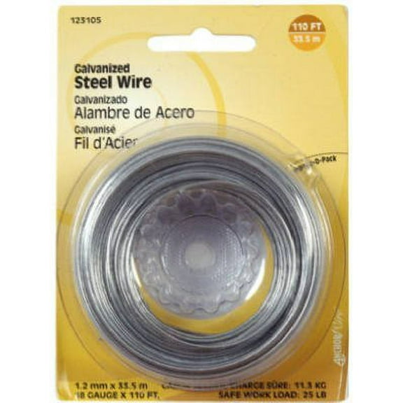Hillman 123106 20-Gauge Galvanized Wire, Single Coil, 175-Ft. - Quantity 6