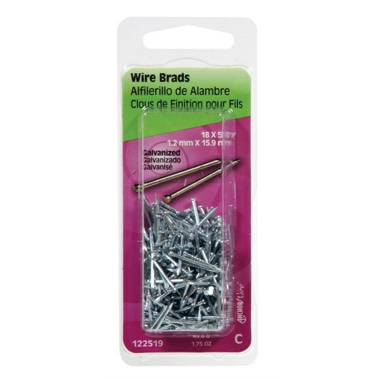 Hillman 18 Ga. X 5/8 in. L Galvanized Steel Brad Nails 1 pk 1.75 oz Hillman 18 Ga. X 5/8 in. L Galvanized Steel Brad Nails 1 pk 1.75 oz