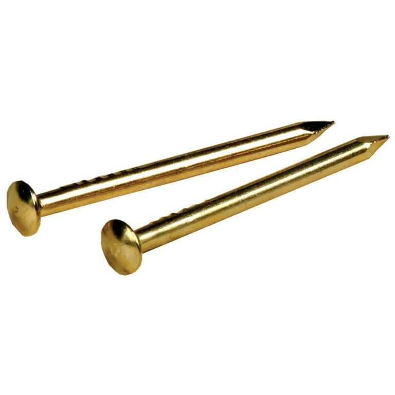 Hillman 18 Ga. X 5/8 in. L Brass Escutcheon Pins 1 pk 2 oz Hillman 18 Ga. X 5/8 in. L Brass Escutcheon Pins 1 pk 2 oz