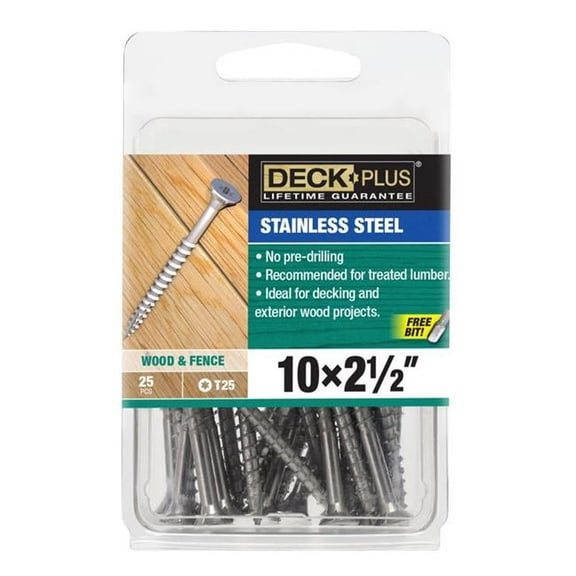 Hillman 5000541 2.5 in. Deck Plus Grey Star Flat Head Screws - 10 gal - Pack of 25