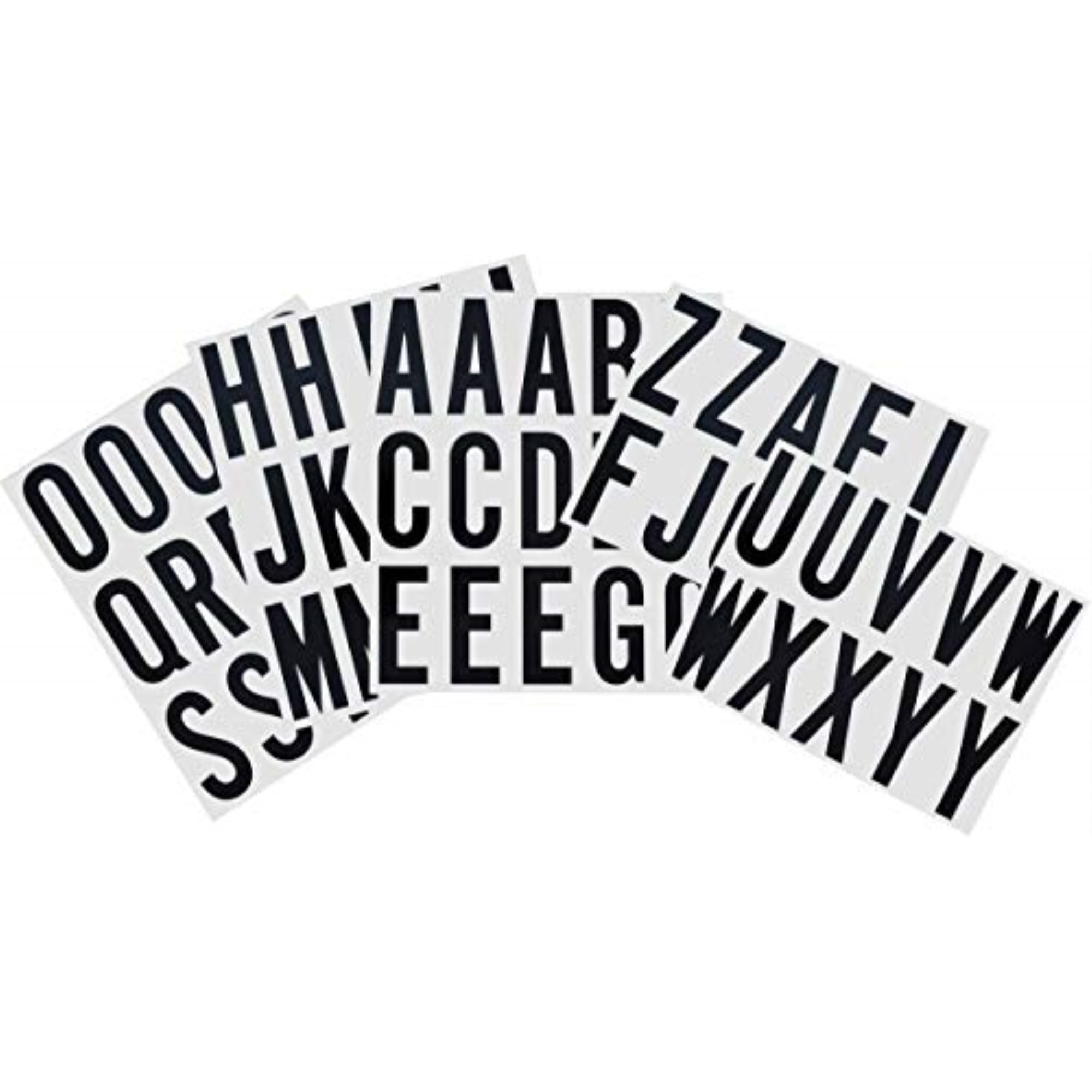 2-Inch Reflective Black Vinyl Self-Adhesive Letter Set