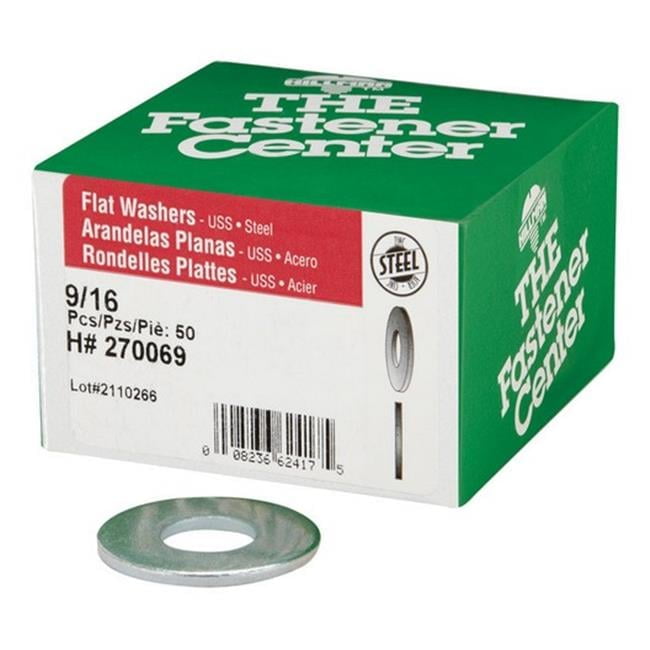 Hillman Zinc-Plated Steel 9/16 in. USS Flat Washer 50 pk Hillman Zinc-Plated Steel 9/16 in. USS Flat Washer 50 pk