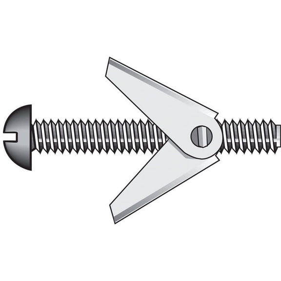 HILLMAN FASTENERS Toggle Bolt, Round Head, Steel & Zinc, 3/16 x 2-In. 370051