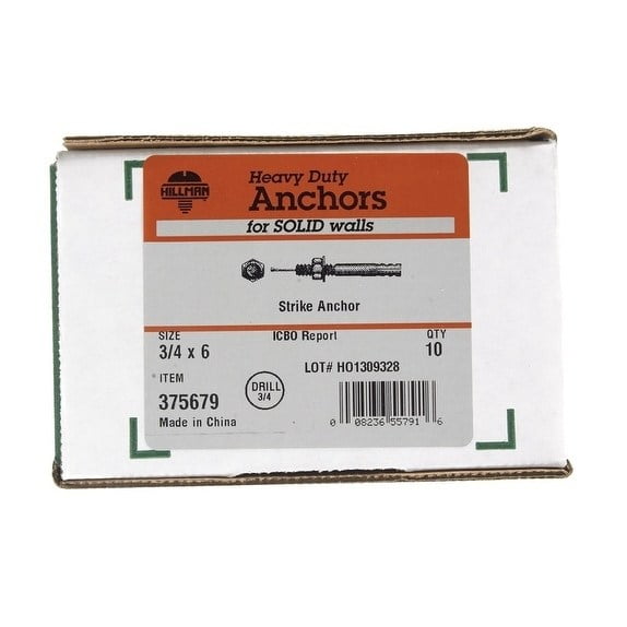 Hillman  Strike Anchor  3/4 in. Dia. x 6 in. L 10 pk