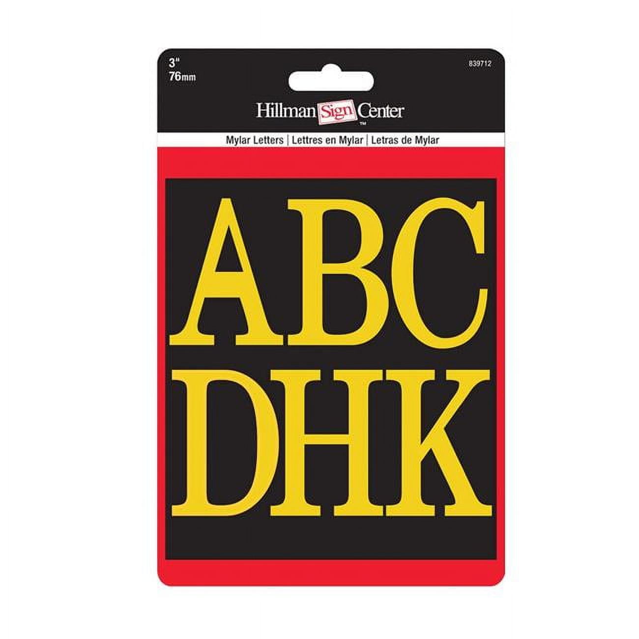 Hillman 3 in. Reflective Gold Vinyl SelfAdhesive Letter Set AZ 51 pc