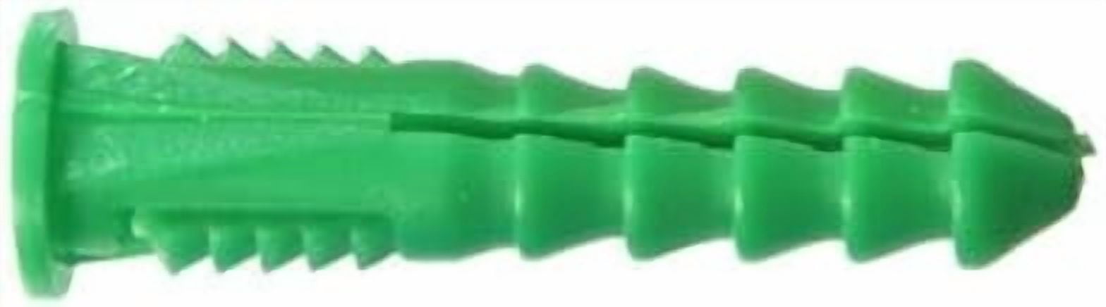 Hillman 370332 Wall Anchor, Green Ribbed Plastic, 12-14-16 x 1-1/2 in., 50-Pk. - Quantity 9