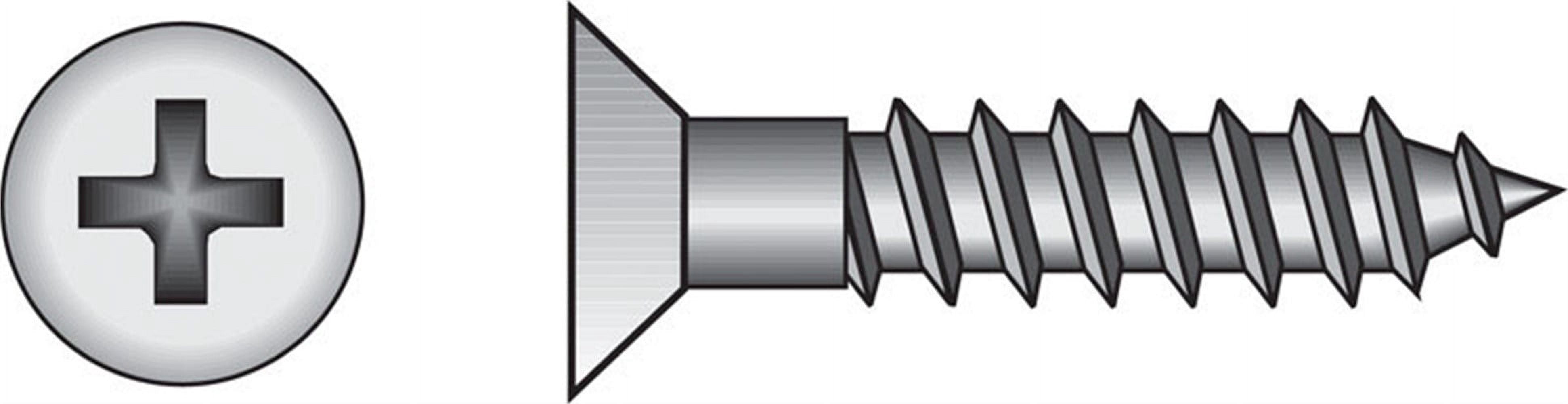 Hillman 40189 Zinc Plated Steel Flat Head Phillips Wood Screw #14 x 2-1/2 in.