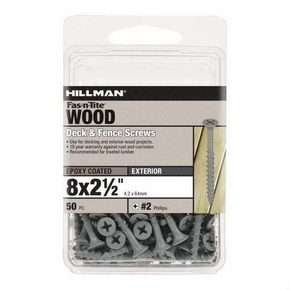 Hillman Weather Maxx 3 No. 8 X 2-1/2 in. L Phillips Bugle Head Deck Screws 50 pk