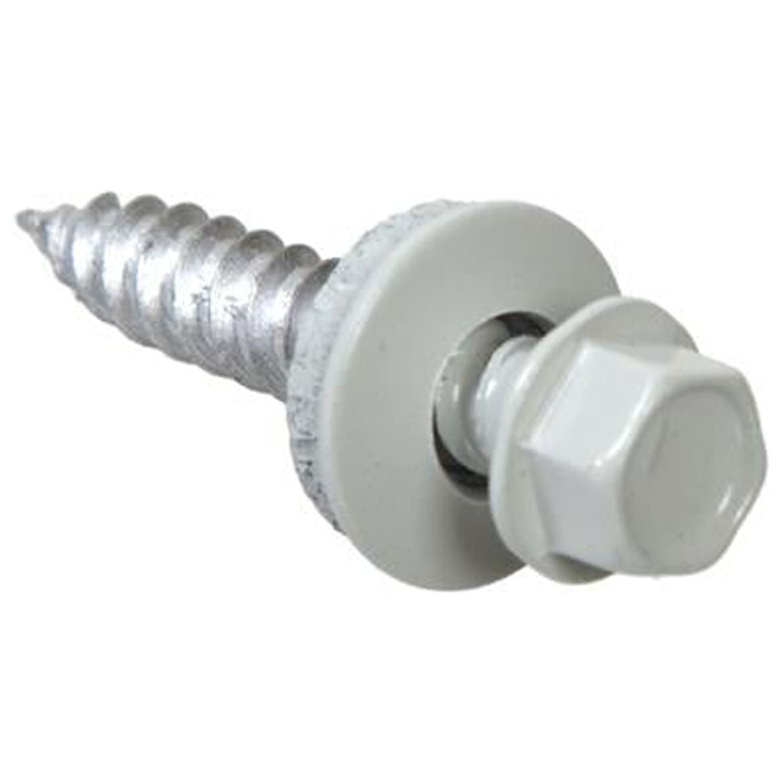 Hillman 47727 Sheet Metal Self-Piercing Roofing Screws, Hex Washer Head, White Ceramic Coat, #10 x 1.5-In,  - Quantity 1