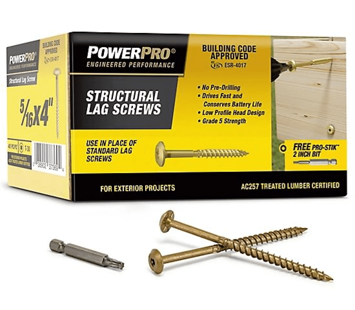 Hillman 47871 Power Pro Star Drive Structural Lag Screws 5 16 x 4 40 