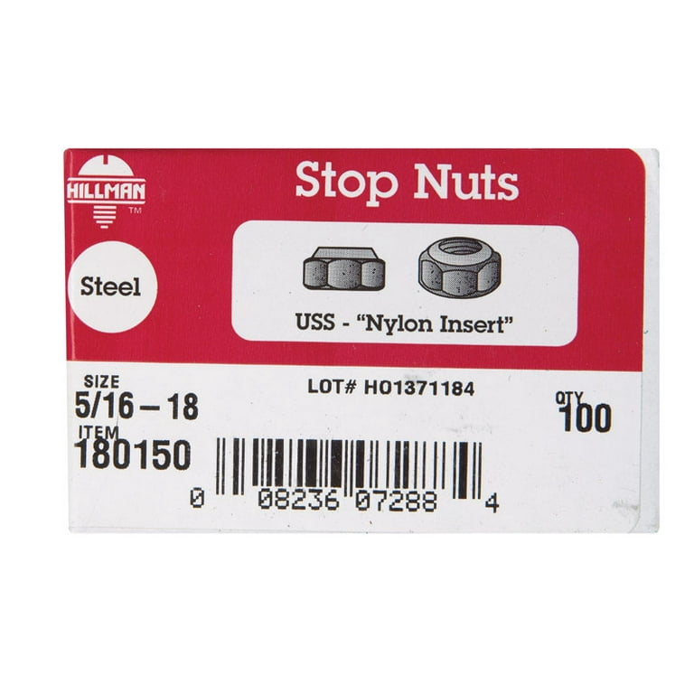 Hillman 5/16 in. Zinc-Plated Steel USS Hex Nut 909 pk Hillman 5/16 in. Zinc-Plated Steel USS Hex Nut 909 pk