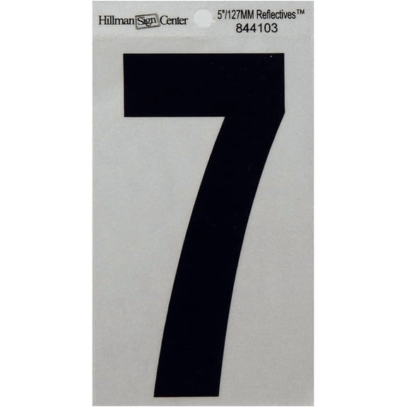 The Hillman Group 5-1/4-Inch Reflective Square-Cut Mylar, Black on Silver, Number 7