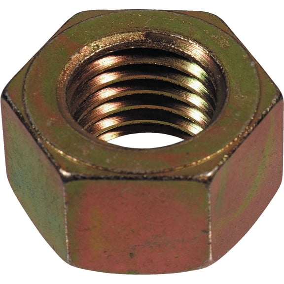 Hillman 50 Pcs Grade 8 Coarse Thread Hex Nuts (1/2"-13) | Heavy Duty Hex Nuts for Bolts & Threaded Rods | Yellow Dichromate Zinc-Plated Grade 8 Steel Fasteners for Construction & Machinery