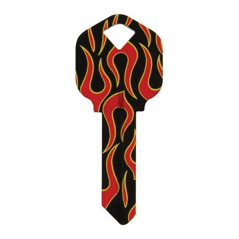 Hillman Wackey Flames House/Office Universal Key Blank Single Hillman Wackey Flames House/Office Universal Key Blank Single