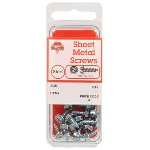 Hillman 5293 6 x 0.5 in. Hex Head Zinc Plated Steel Sheet Metal Screw