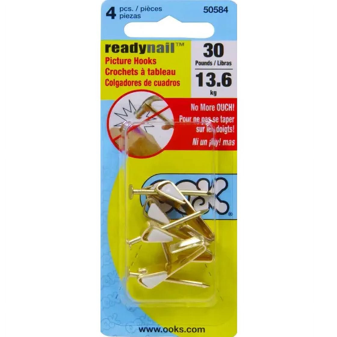 Ook Conventional Picture Hanger 30 lb 6 pk Ook Conventional Picture Hanger 30 lb 6 pk