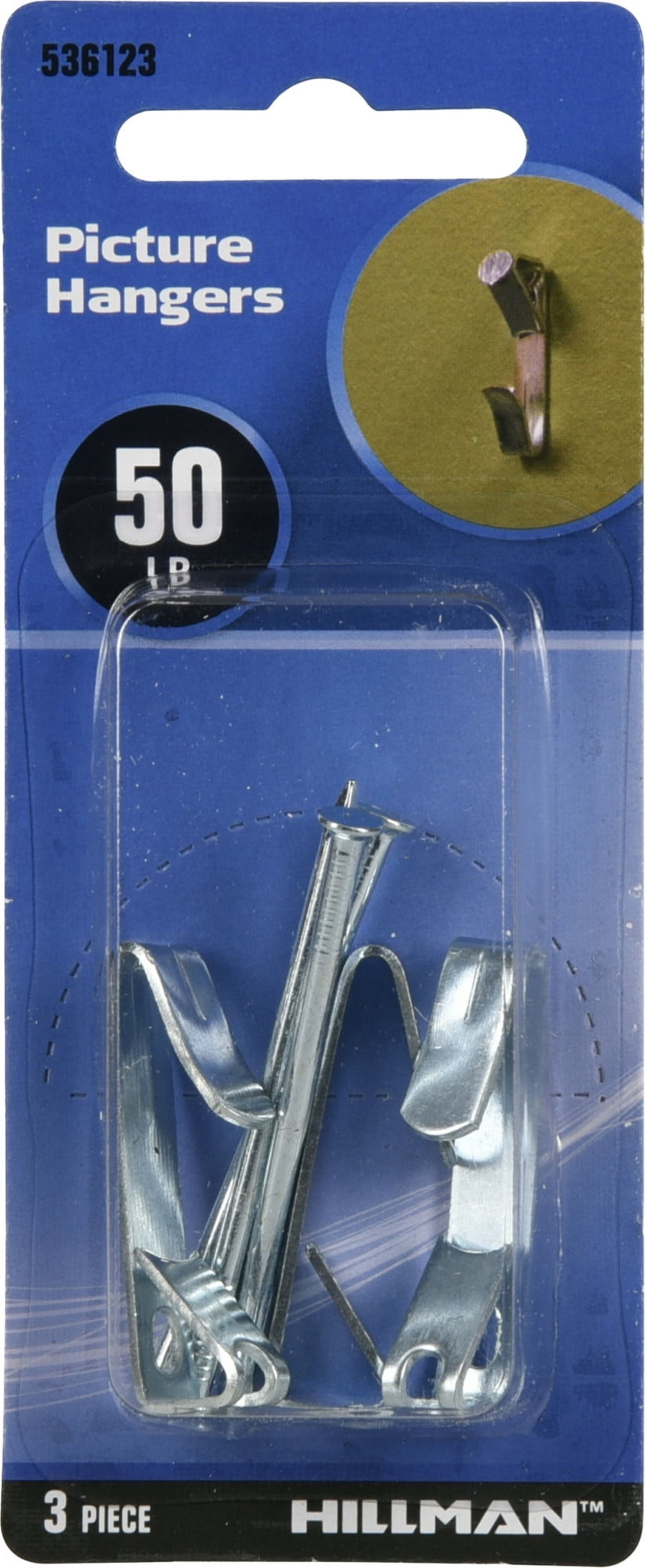 Hillman 536123 Conventional Picture Hangers, Zinc (50lb) 3 Pack