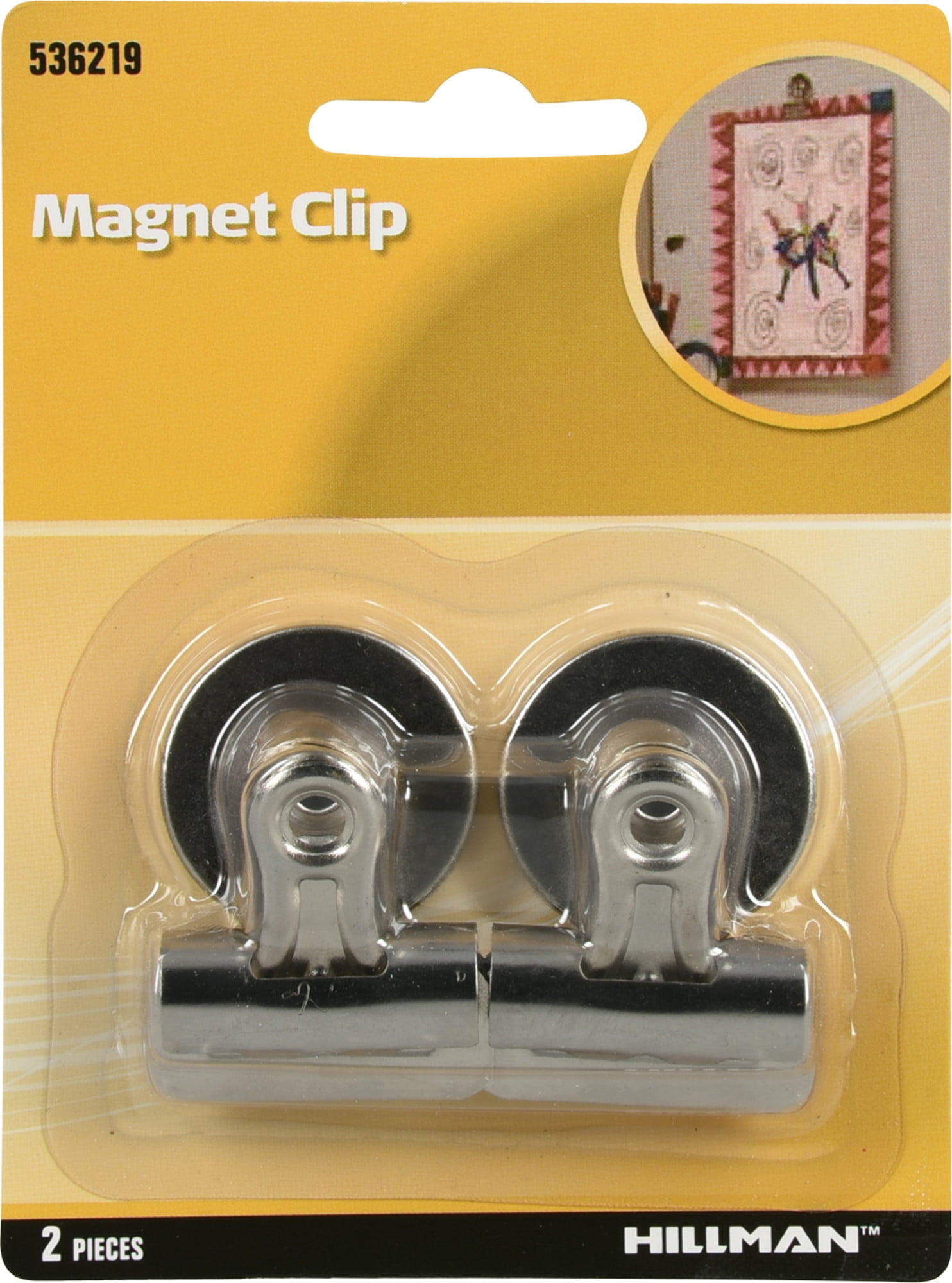 Hillman 536219 Clip (for Lightweight Items), Silver, 2 Pack